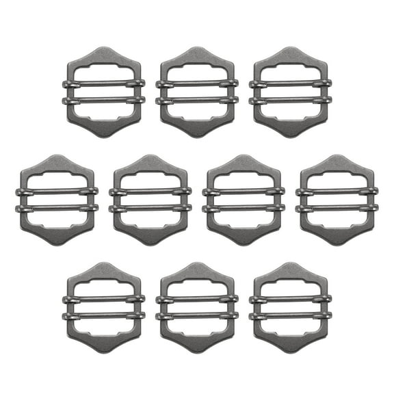 Uxcell 0.8 Inch Vest Buckles, 10 Pcs Metal Slide Adjuster Clasp for Suit Belt Bags Cloth, Black