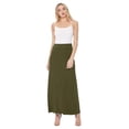 thumbnail image 3 of Women's Stretchy Flowy Maxi Skirt with Elastic Waistband for Comfort and Style, 3 of 4