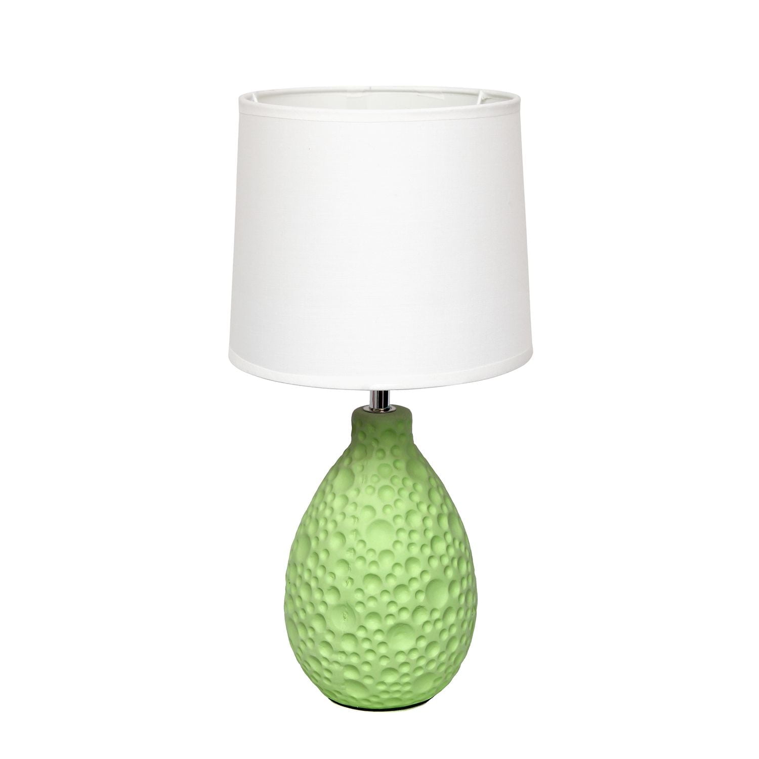 Simple Designs Textured  Stucco Ceramic Oval Table Lamp