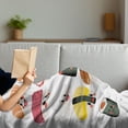 thumbnail image 3 of Wasabi Soft Flannel Fleece Throw Blanket, Funny Cartoon Sushi Characters with Various Facial Expression on Plain Backdrop, Cozy Plush for Indoor and Outdoor Use, 70" x 90", Multicolor, by Ambesonne, 3 of 5