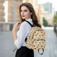 thumbnail image 6 of FORMRS Mini Backpack Purse for Women Quilted Travel Daypack Casual Shoulder Bag, Beige Sunflower Pattern, 6 of 7