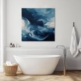 thumbnail image 3 of Blue Abstract Art Wall Art Painting on Canvas, Modern Waves Art Canvas Art Home Prints Wall Art Framed Modern Artwork for Living Room Bedroom Wall Decor 12x12in, 3 of 9