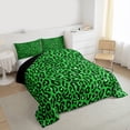 thumbnail image 3 of Feelyou Green Leopard Print Full Size Comforter Sets, Modern Fashion Polkadots Bedding Comforter Set, Cheetah Wildlife Reversible Bedding Sets, Microfiber Bedroom Decor, 3 Pieces, 3 of 8