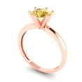 thumbnail image 2 of Clara Pucci 14K Rose Gold 1ct Yellow Solitaire Ring for Women, 2 of 8