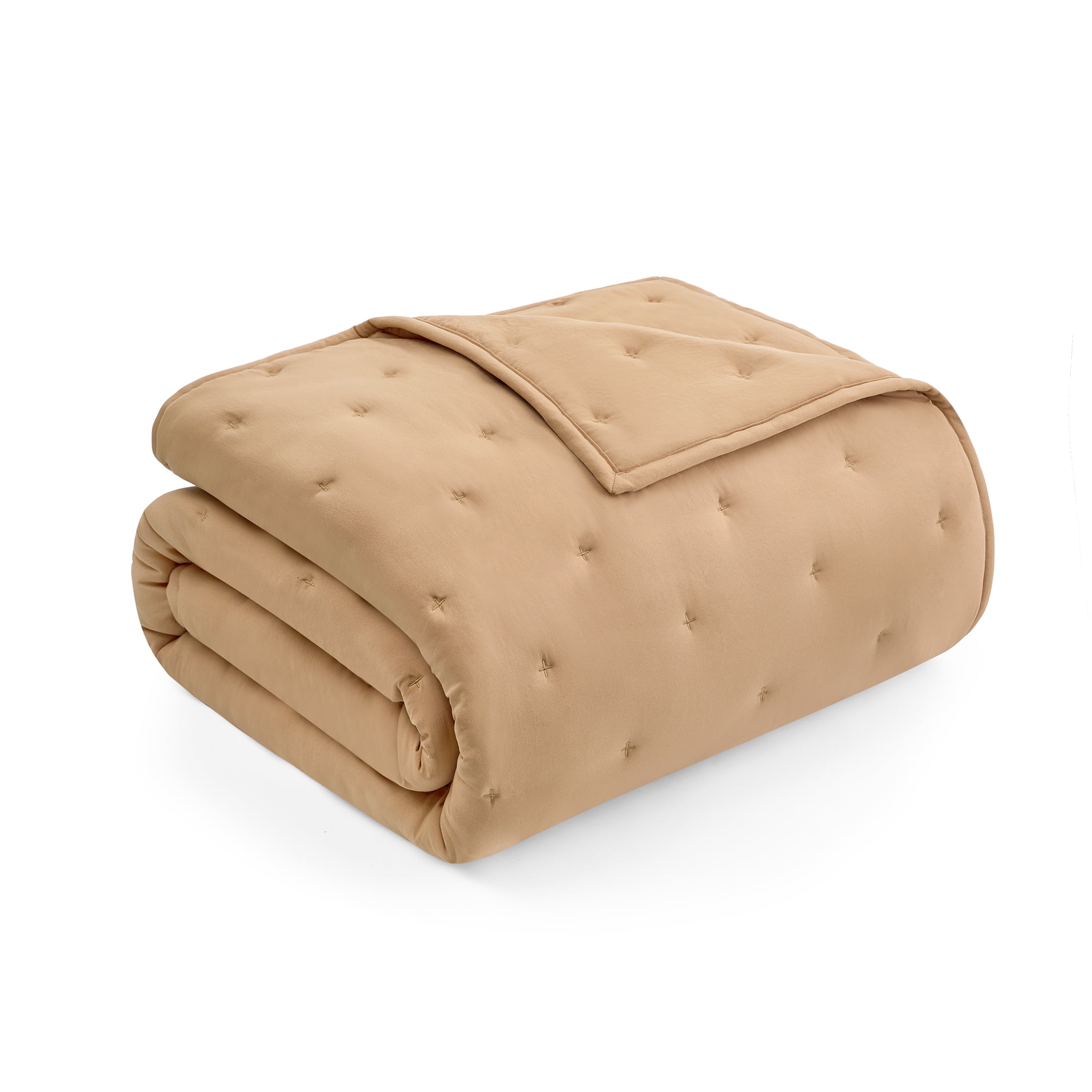 Mainstays King Comforter Set, Soft Lightweight & All Season, 3-Piece, Fatigue Tan