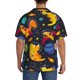 thumbnail image 3 of Balery Dinosaurs in Space Camisa Casual de Manga Corta con Botones para Hombre, Texturizada, Estilo Cubano, para Playa, Verano-X-Large, 3 of 5