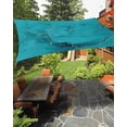 thumbnail image 2 of Turquoise Marble Sun Shade Sail 6.5'x10' Rectangle Outdoor Shade Canopy, Minimalist Abstract Golden Fluid Art Porch Shades Outdoor Sun Blocking Screen, Sunshade Cloth Covers for Patio/Deck/Garden, 2 of 5