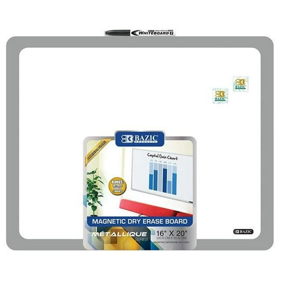 Bazic  6051   16'' X 20'' Aluminium Framed Magnetic Dry Erase Board Pack of 6
