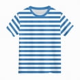 thumbnail image 4 of NIEWTR Hauts à Manches Courtes Classiques à Rayures pour Filles T-Shirts d'Été pour Enfants Col Rond Tendance T-Shirts pour Enfants 5-14 Ans (Bleu Ciel, 3-4 Ans), 4 of 4