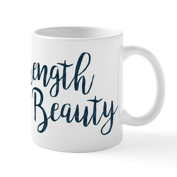 CafePress - Strength Is Beauty Pattern - 11 oz Ceramic Mug - Novelty Coffee Tea Cup