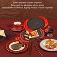 thumbnail image 6 of BIMZUC Breakfast Double Sided Microwave Grill Sandwich Maker and Panini Press, Red Nonstick Microwave Grill Tray for Grilled Cheese, 10.63 inches / 27cm, Dishwasher Safe, 6 of 9