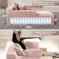 thumbnail image 3 of Wiilayok 68.5"D x 50"W Oversized Boneless Chaise Lounge Chair,High Density Sponge with Super Strong Rebound，Corduroy Fabric Cloud Sofas Couches for Living Room, No Assembly Pink, 3 of 8