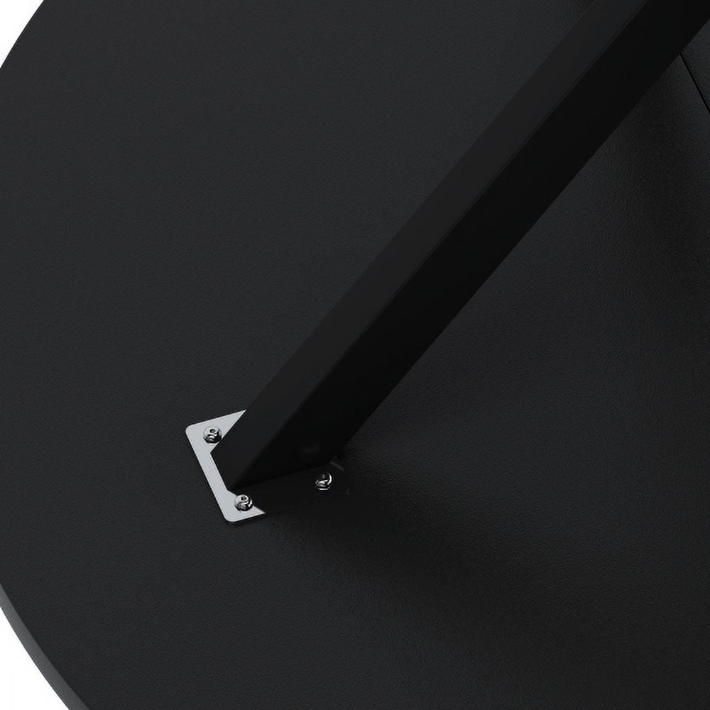 BSHTI 31.5" Modern Round Dining Table with Crossed Legs, Black Occasional Table, Two Piece Detachable Table Top, Matte Finish Iron Legs