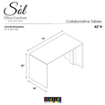 thumbnail image 4 of 6Ft Standing Height Collaboration Table | 4 Person Group Desk | 3x6 Laminate Desk With Double Power And Data Units | Lakeland Salt And Silver, 4 of 9