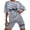 Grey, variant on ibiyuan Outfits For Women 2 Piece Sets Stylish Women's Casual Two Piece Set Round Neck Short Sleeve Top and Shorts Outfit