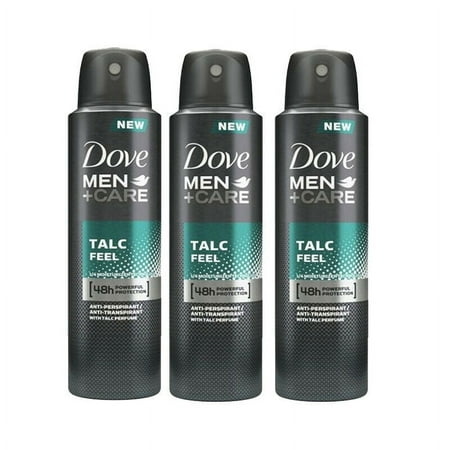 3 Pack Dove Men + Care Talc Feel 48 Hour Protection Deodorant Spray 150ml
