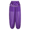thumbnail image 5 of Kaerm Tribal Belly Dance Pants for Women Baggy Arabic Harem Pants Halloween Party Performance Dancewear Purple One Size, 5 of 7
