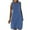 Blue, variant on Summer Dresses for Womens 2025 Plus Size Fashion Bohemia Casual Solid Color Pocket Short Sleeve Round-Neck Dress