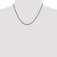 thumbnail image 2 of Diamond2Deal 925 Sterling Silver Ruthenium-plated 2.3 mm Rope Chain Necklace for Women 18", 2 of 5