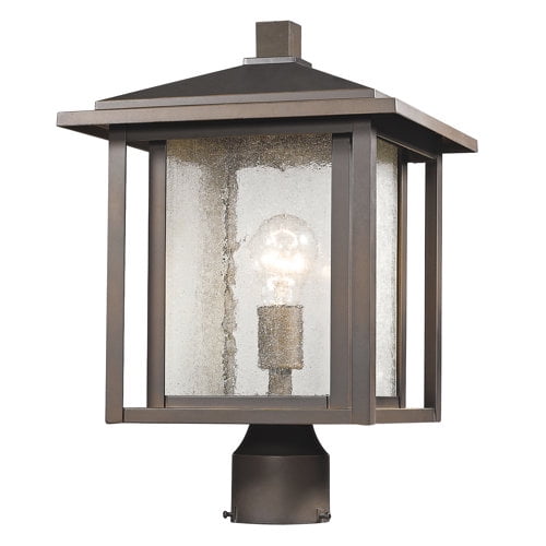Z-Lite Aspen Outdoor Post Lantern in Clear and Oil Rubbed Bronze