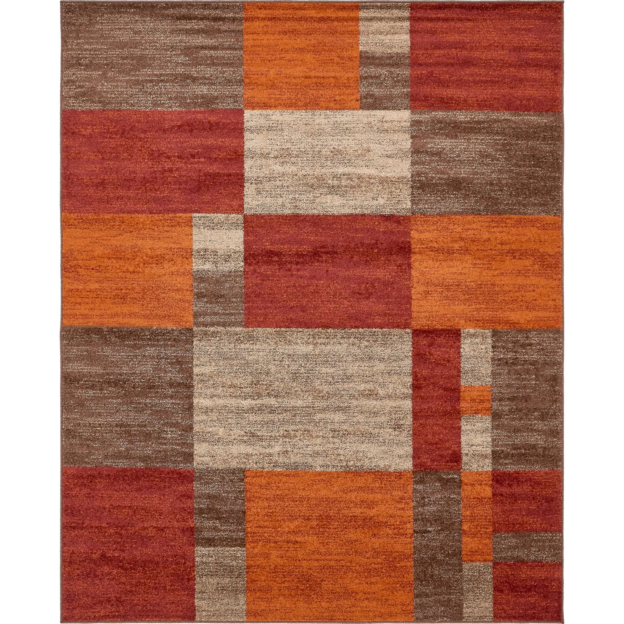 Unique Loom Indoor Rectangular Geometric Traditional Area Rugs Red