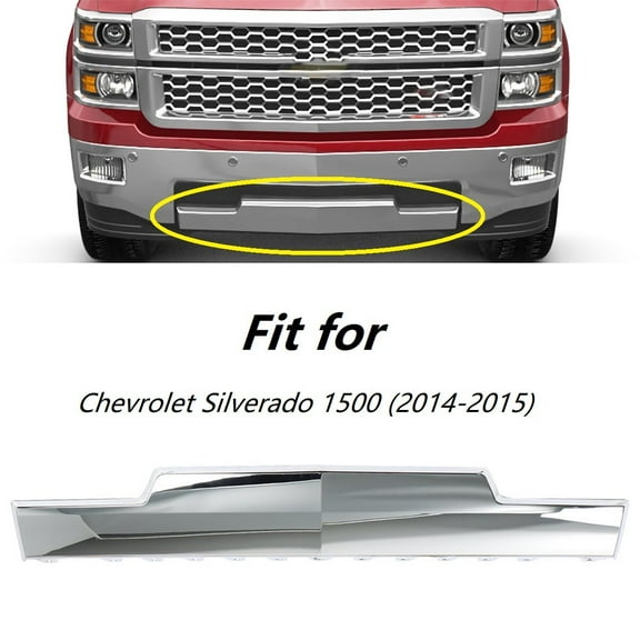 Fit for Chevrolet Silverado 1500 2014-2015 Front Bumper Skid Plate, Chrome