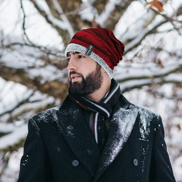 Men's Winter Warm Slouchy Beanie Oversized Baggy Hat Fleece Lined