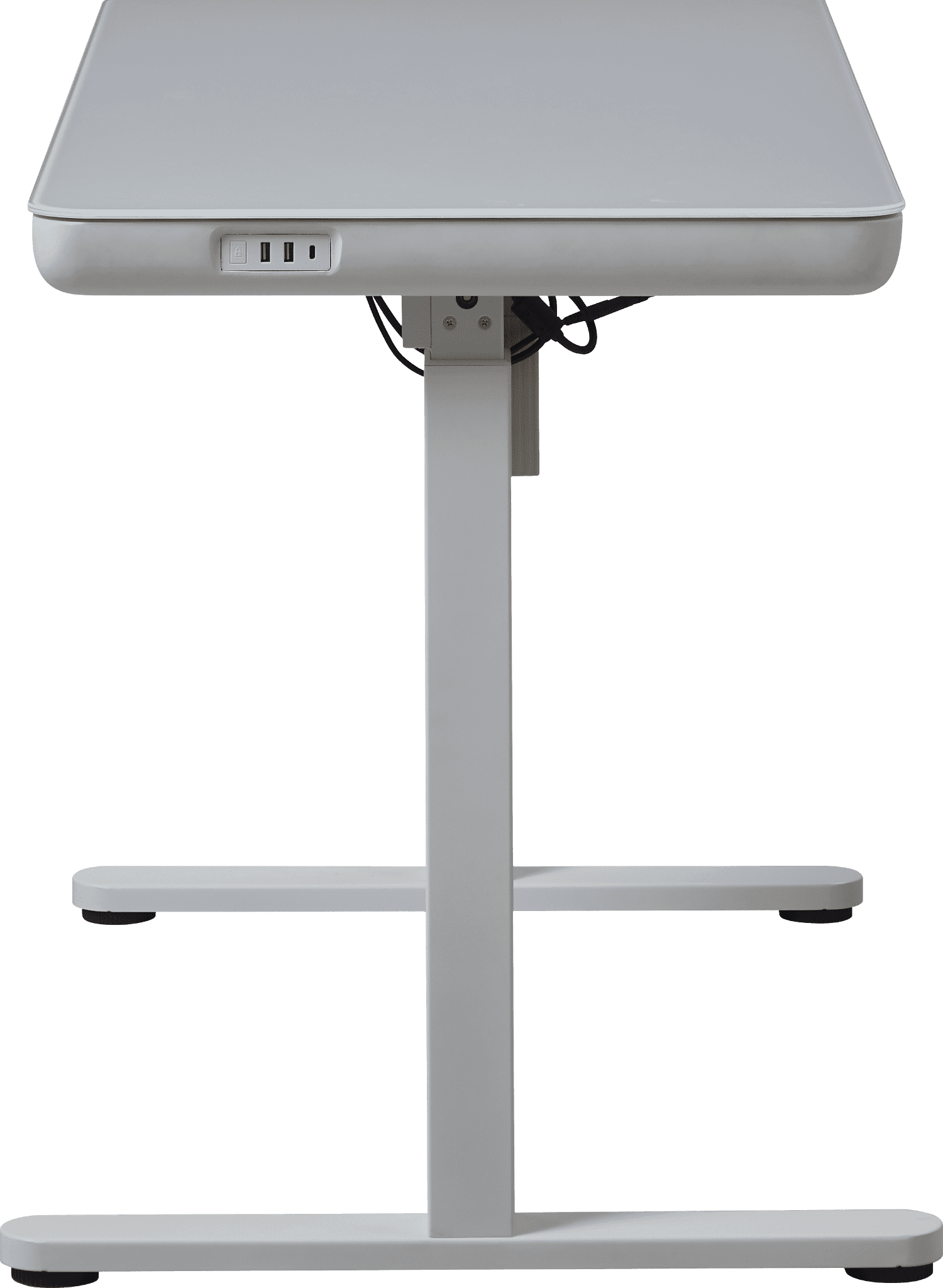 KOWO 48" K3024 Electric Height Adjustable Standing Desk with Tempered Glass Top，1 Pack with Tempered Glass Top, 47.2 in x 23.6 in, White, 2 Pack
