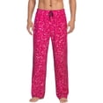 thumbnail image 1 of Fotbe Rose Red Glitter Pantalones de Pijama para Hombre, Pantalones de Dormir, Pantalones de Casa con Cintura Ajustable y Bolsillos-Small, 1 of 6