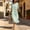 Mint Green, variant on HOMBOM Dresses for Women with Pockets Midi Floral Boho 3/4 Sleeve Vacation Young Womens A-Line Dress Crew Neck