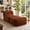 Brown, variant on Ovios Chaise Lounge Chair Indoor with Ottoman, 59"L High-Density Foam Cloud Floor Sofa Chair, Black