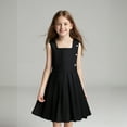 thumbnail image 5 of Uniform Dress Cute Pleated Knee Length Sleeveless Black Girls Jumper Dress Girls Uniforms 6-7 Years, 5 of 5