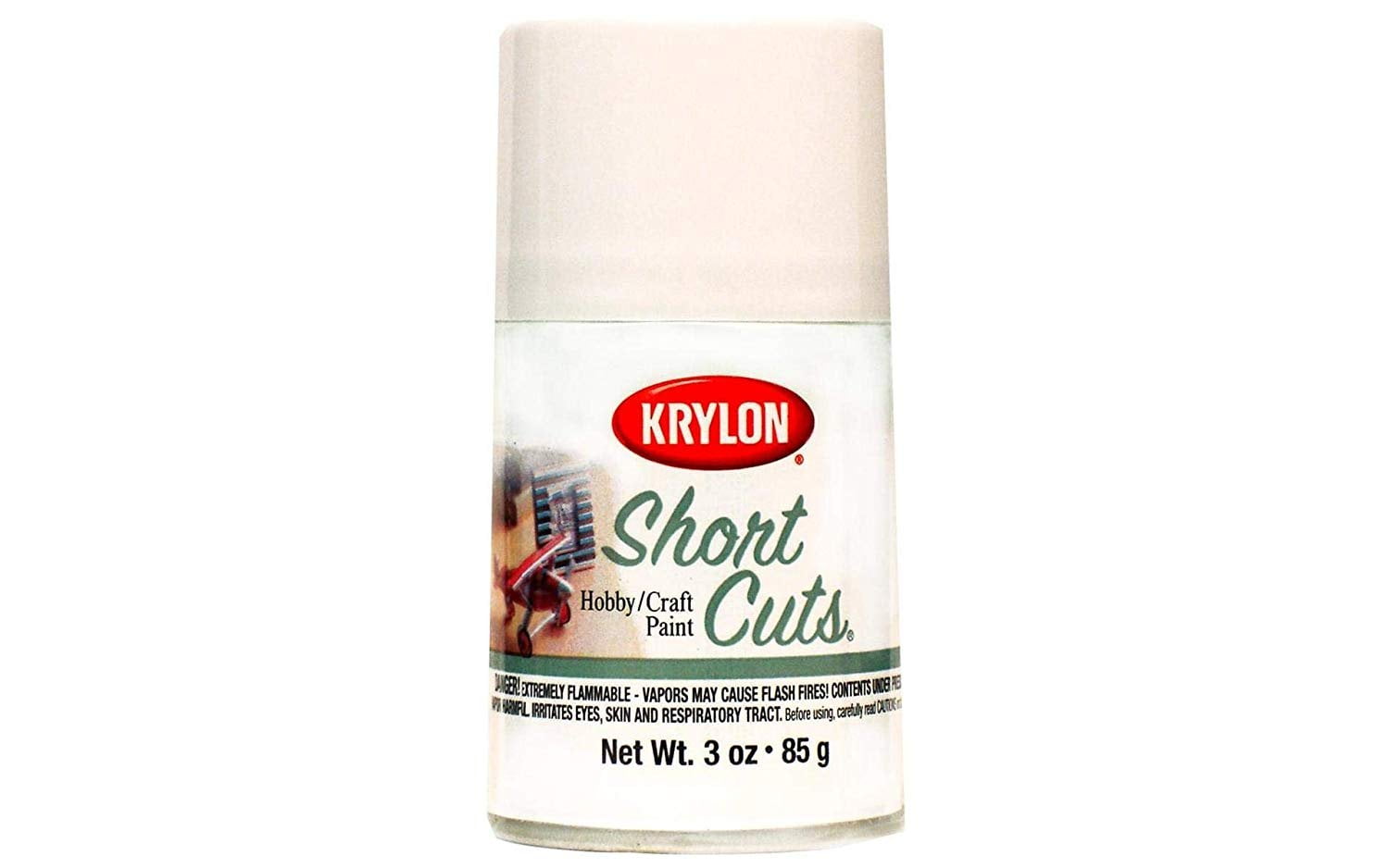 Krylon KSCS053 Short Cuts Aerosol Spray Paint, 3Ounce, Gloss White
