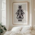 thumbnail image 5 of Nordic Folk Art Botanical Illustration – Traditional Floral Design, Black on Light Canvas - Illustration Floral Botanical Black and White Pattern Minimalist Oak Framed Wall Art Print 8 x 10 inches, 5 of 12