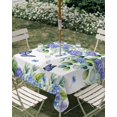 thumbnail image 3 of Square Outdoor Tablecloth with Umbrella Hole Purple Hydrangea Outside Table Cloth Waterproof Patio Table Cover Spring Eucalyptus Butterfly Pastoral Zipper Tablecloths for Picnic Camping 60x60 Inch, 3 of 8