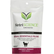 VetriScience Laboratories Renal Essentials Feline, Kidney Support Supplement, Chicken Liver Flavor, 120 Bite-Sized Chews