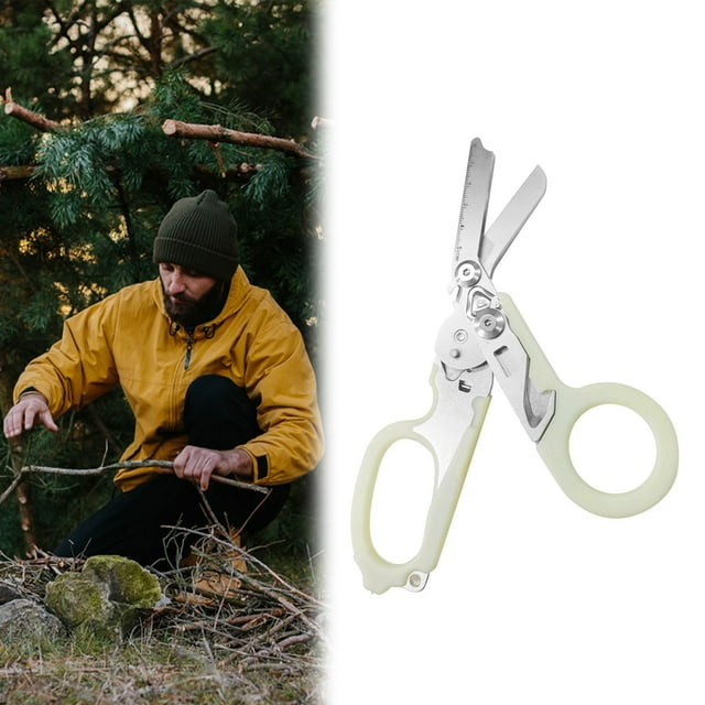 WRXMIJNHGSA Office Cabinet Under $15 Office&Craft&Stationery Trauma Shears 6 In 1 Multifunctional Foldable Emergency Response Shears With Protective Scissors Trauma Scissors For Outdoor Camping