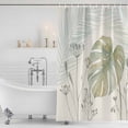 thumbnail image 3 of Summer Palm Leaves Shower Curtain, Waterproof Shower Curtains for Bathroom, Green Botanical Tropical Plant Washable Fabric Bathtub Curtain Set Bath Decor with 12 Hooks Extra Long 72"x96", 3 of 8