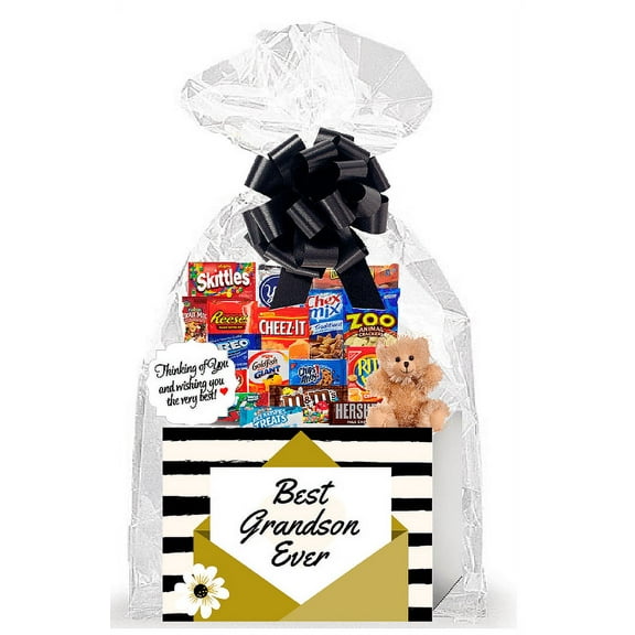 Best Grandson Ever Thinking of You Cookies, Candy & More Care Package Assortment Variety Gift Box Bundle Set