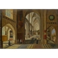 thumbnail image 2 of Pieter Neeffs the Elder 14x11 Black Ornate Wood Framed Double Matted Museum Art Print Titled: Interior of a Gothic Church, 2 of 5