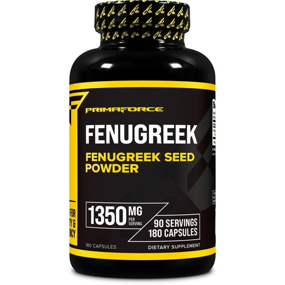 PrimaForce Fenugreek Seed 180 Capsules (1350mg Per Serving) | Premium Herbal Supplement for Men and Women - Non-GMO, Gluten Free