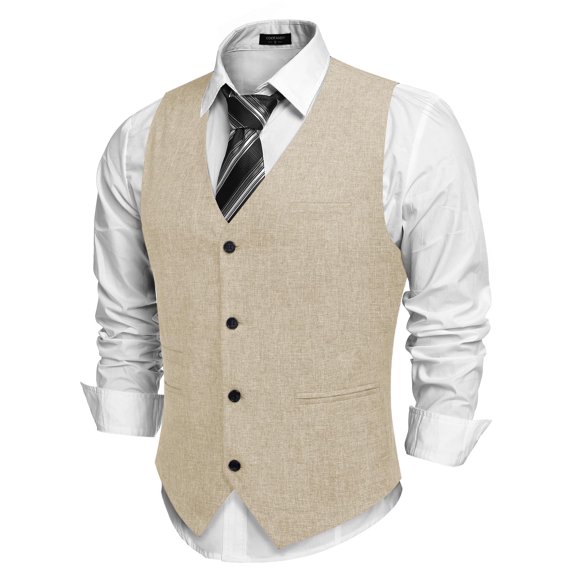 COOFANDY Men's Casual Dress Suit Vest Slim Fit Business Formal Waistcoat Vest