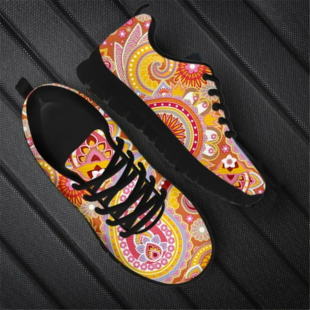 

Luxury Designer Cute Bohemia Mandala Flower Print Ladies Sneakers Jogging Running Shoes For Women Lace Up Air Flat Casual Shoes