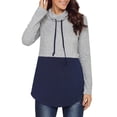 thumbnail image 2 of con capucha cuello vuelto para mujer, blusas de con cordón Hugo  Sudadera con cuello en color para mujer, 2 of 10
