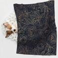 thumbnail image 6 of Yiaed Copper-Gold Gloss Outline Rose Print Dog Blankets-Cat Blanket Washable for Couch Protection,Puppy Blanket, Soft Plush Reversible Throw Furniture Protector-Large, 6 of 8