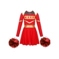 thumbnail image 3 of Aislor Girls Shiny Cheerleading Dance Dress Cheer Leader Birthday Party Dancewear Red 6, 3 of 7