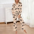 thumbnail image 2 of BOOMNY Womens Pajama Sets 2 Peice Pjs Set for Women Dachshund Graphic Long Sleeve Buttons Sleepwear Tops Pants Homewear Loungewear Sets, 2 of 5
