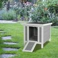 thumbnail image 3 of YYAo Waterproof Outdoor Indoor Rabbit Hutch for Bunnies,Cats,Dogs and Other Small Animals,Rabbit Hutch，Feral Cat House ， Asphalt Roof，Indoor Bunny Cage， Outdoor Bunny House,Gray, 3 of 8