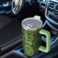thumbnail image 4 of Paisley 40 oz Tumbler with Spill Proof Lid 40 oz Paisley Theme Tumbler with Handle Straw Double Insulated Thanksgiving Gifts Paisley Men Women Travel Must Haves, 4 of 5