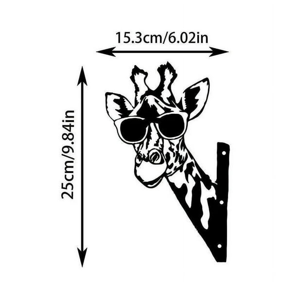 Decorative Metal Giraffe for Fences, Garden Decoration, Rusty Cast Iron Sculptures